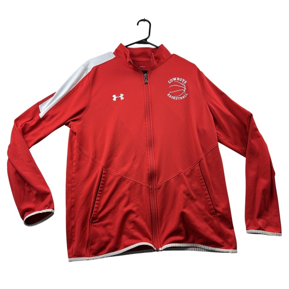 Under Armour Cowboys Basketball Track Jacket L Red Full Zip Athletic Gorpcore